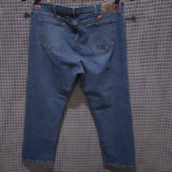 Bootcut High Rise Jeans 46x30 Mens Relaxed Fit Stretch Comfort Med Wash Western - Picture 3 of 16